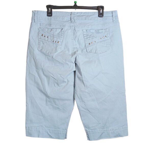 Nine West Denim Shorts Womens 16 Blue High Rise Stretch Bermuda Shorts Vacation - Picture 3 of 4